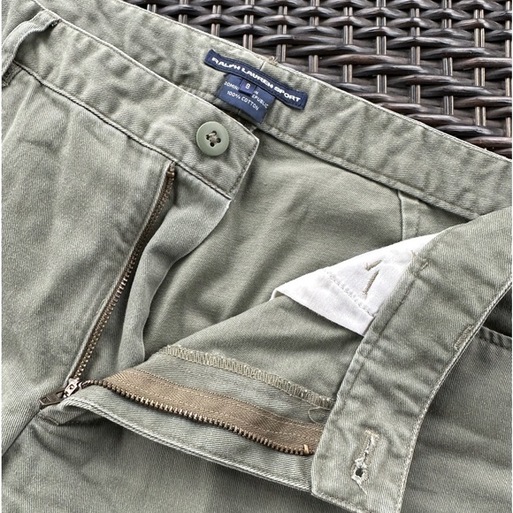 POLO Ralph Lauren Ladies All Cotton Olive Flat Front Chinos - Size 6 - Picture 4 of 12